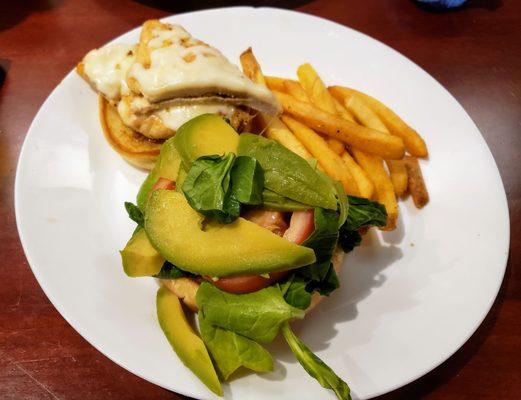 Caribou Chicken Sandwich and Fries at Hooligans