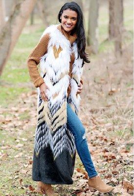 Chevron Faux Fur Vest Available Here!