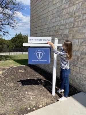 Our new sign is up & we are ready for our Open House on May 20! RSVP on our website today.