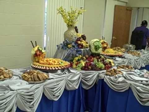 Fruit tables decorated