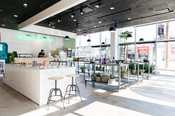 Cannabis Now's health and wellness CBD store on the corner of 3rd and La Cienega in LA.