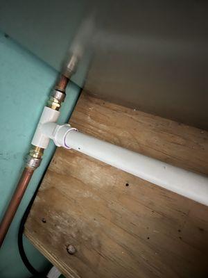 Hvac drain re route