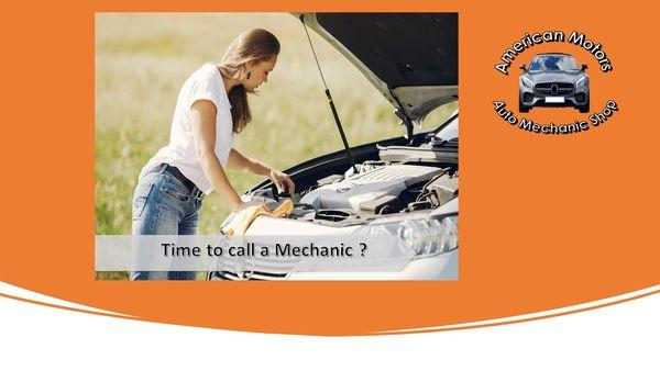 Slide example of  a Powerpoint presentation promoting a Mechanic