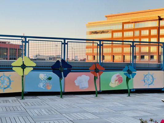 Rooftop flower chimes and more of the city's view