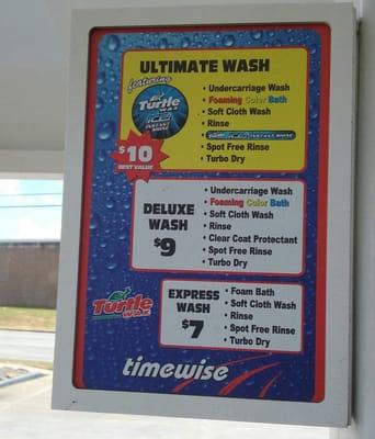 Various Car wash options