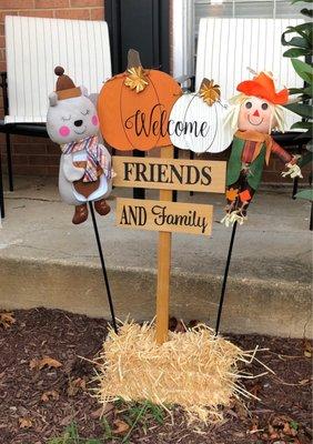 My Welcome sign for friends and family.