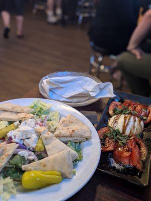 Greek salad with burrata