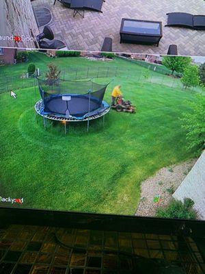 Cutting around the trampoline