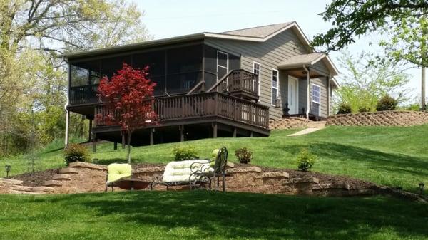 View of our Southern Illinois Cabin from the lake cove.