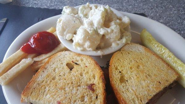 Pastrami Sandwich with Potato Salad