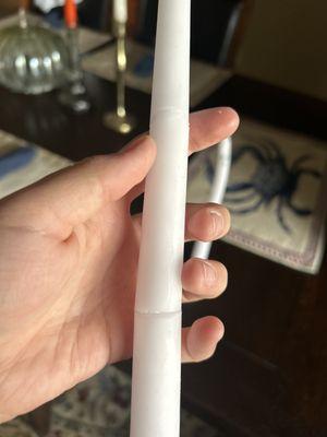 A picture of the plasticy broken candle