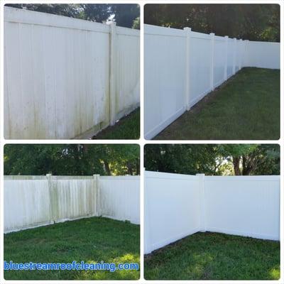 PVC fence cleaning.