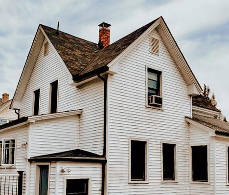 Sleek black gutters