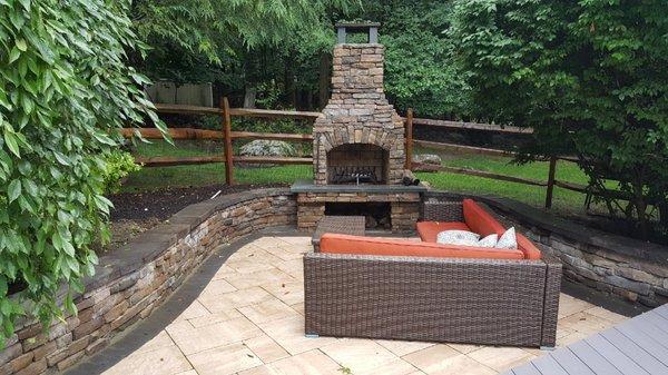 New Retaining wall, New Chimney/ Fireplace Veneer stone