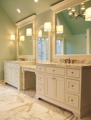 Master bath, his and her vanities.