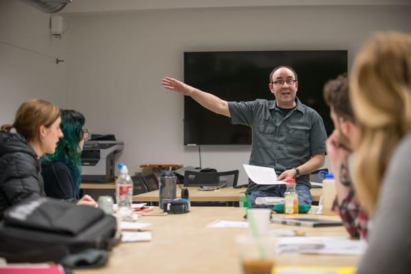 Typography guru and Starbucks Global Studio manager, Jeff Barlow, leads a type class.