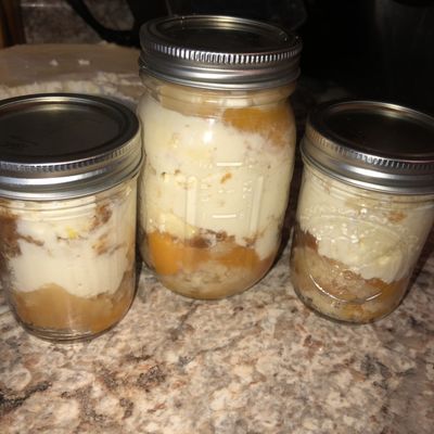 Peach Cobbler Cheesecake Jar