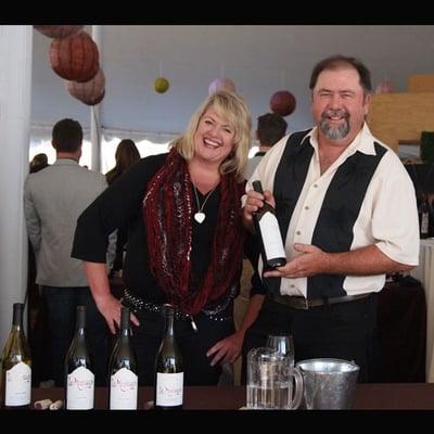 Kimberly and Theron Smith at the Big Sur Food & Wine event.   Sharing their wine!