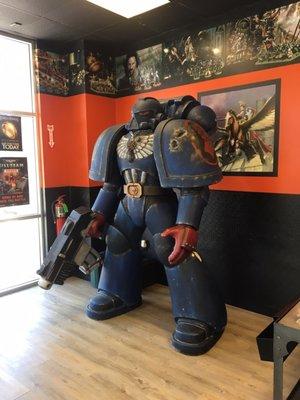 Life size Crimson Fist Adeptus Astartes. Most people in the Imperium of Mankind will never see one.