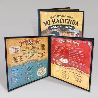 Mi Hacienda - Design & Custom Classic Cafe Covers with Printed Menu Inserts