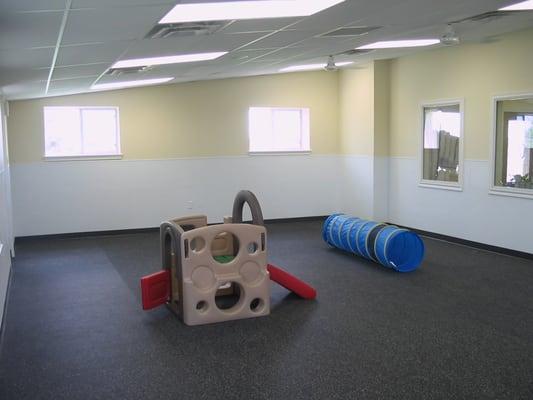 Indoor playroom for training, daycare, and playtimes