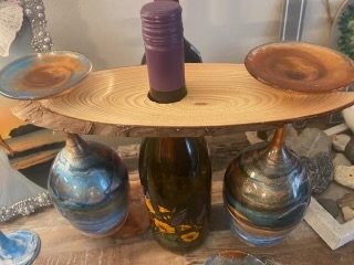 Hand painted wine glasses.