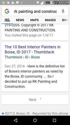 Rated top 10 interior painting contractor by Thumbtack.  In Boise!