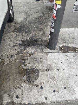 Pavement  around pumps.