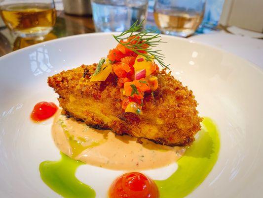 Hearts of palm "crab" cake