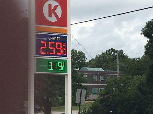 Be careful when stopping here for gas. The sign has 2 prices, but check the pump, too.