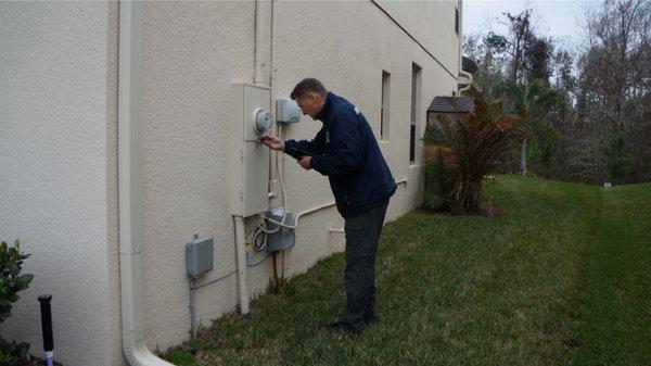 Inspecting electric service panel