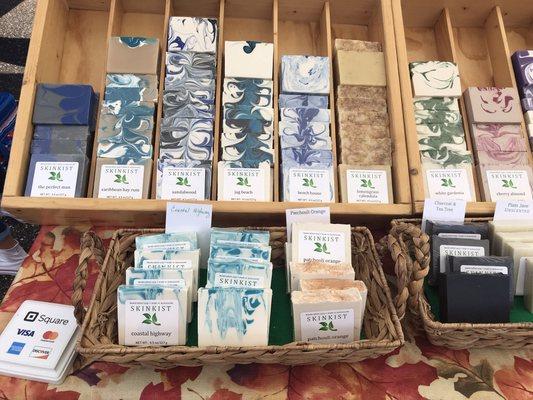 Some of our soaps on display at the Orange Park Farmer's Market