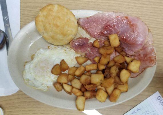 Yummy 1 egg, country ham, home fries