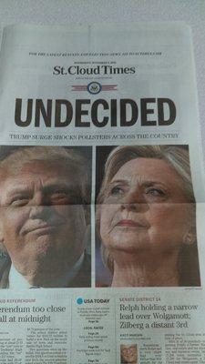 The Times' headline the day after the election.