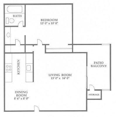 One Bedroom Floor Plan