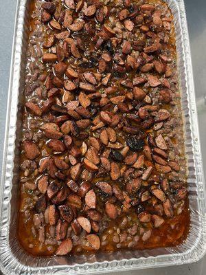 Cajun Red Beans & Rice with smoked turkey and andouille pork sausage.