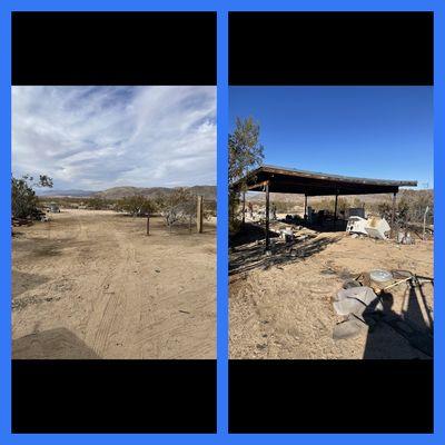 parking structure removal and junk clean up