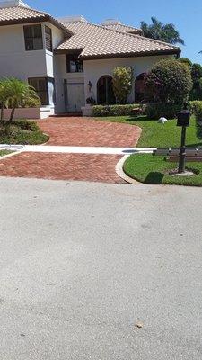 Home Exterior Vinyl & Brick Siding, Pool Deck, Garage Floor, Patio, & Driveway Power Washing Project-  Driveway View