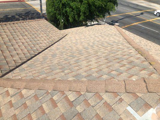 Front of the roof for renovation in Gardena.