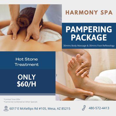 We have a male masseuse, and within a month of opening the new store, male masseuses only charge 45/h.
 
 Call us at 480-572-4413