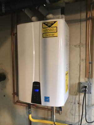 Our Beautiful new neat Naven water heater.  Neatly installed