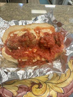 Chicken noodle and a meatball sub