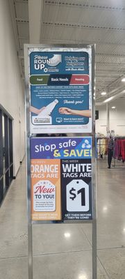 Store signage and sale information