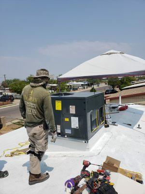 A man and his opponent.
Our techs fight to keep your home's air comfortable and safe all year long.