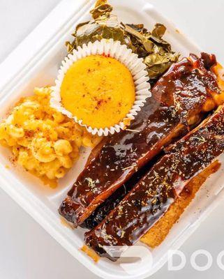 Smoked Pork Rib Meal. You can order from DoorDash or GrubHub!