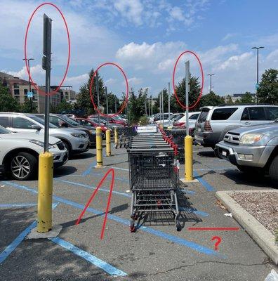 Parking lot in front of Aldi. Disable spots.