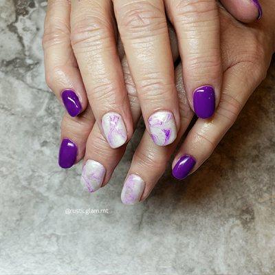 Purple Marbled Gel
YN hard gel fill with custom art.