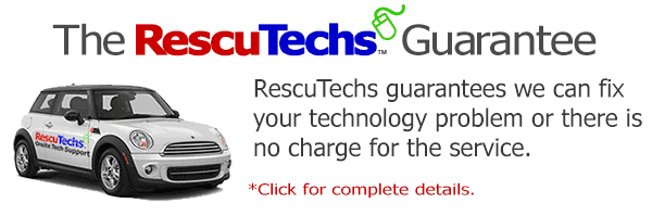 RescuTechs guarantees that we can fix your technology problem or there is no charge for that part of the service.