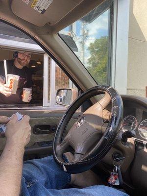 They kindly split the large cappuccino blast into two cups.