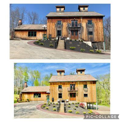 We did a housewash on this beautiful cedar sided home. The results are amazing!